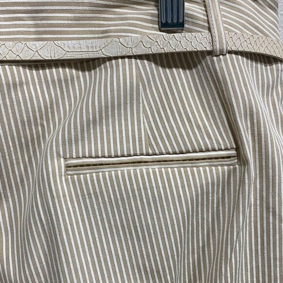 Calvin Klein NWT Tan Pinstripe Cropped Pants Size 12 with Belt - Picture 8 of 14